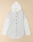 Berkley Button Up Knitted Sleeves Hooded Jacket