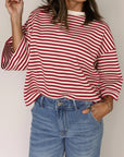 Stripe Bow Back Cutout Tee