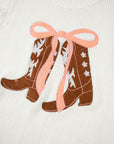 Amanda Embroidered Bow Boots Sweater