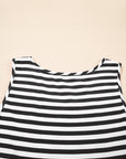 Stripe Sleeveless Tiered Mini Dress
