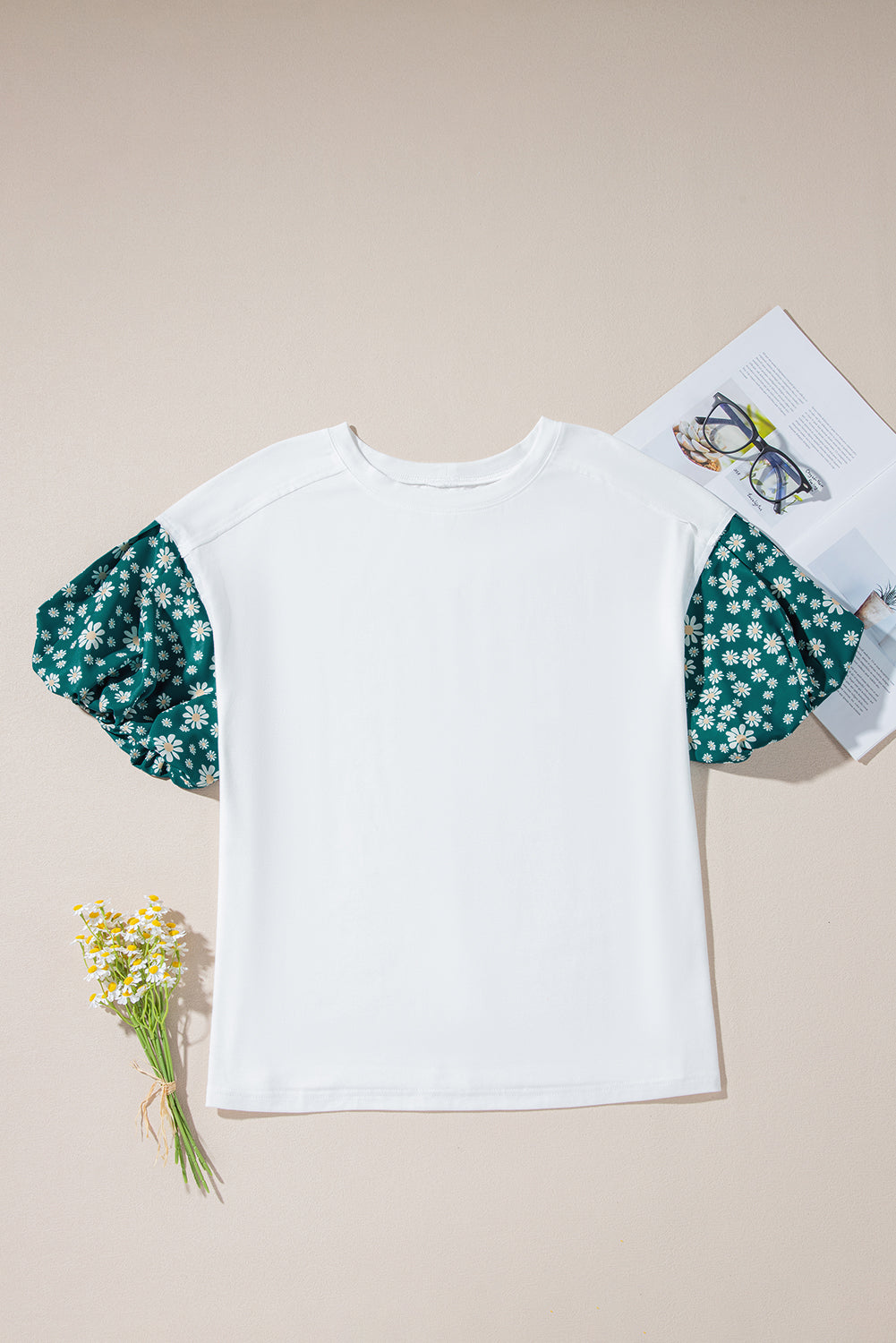 Aileen Floral Puff Sleeve Oversized Top