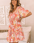 Louise Wide Flutter Sleeve Floral Dress