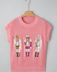 Nutcracker Sequin Short Sleeve Sweater