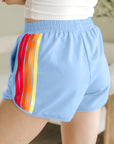 Colorblock Stripe Elastic Waist Shorts