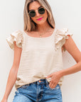 PB Bow Tie Ruffle Sleeve Top