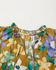 Floral Flutter Sleeve V-Neck Top