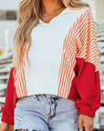 Autumn Striped Oversized Sweatshirt