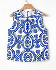 Marilyn Vintage Pin tuck Crew Neck Tank Top