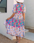 Siena Mixed Floral Short Sleeve Dress