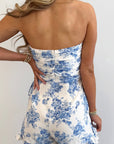 Floral Ruffle Strapless Romper