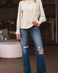 Catalina Polka Dot Lantern Sleeve Blouse