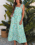 Ashlyn Floral Lace Tied Strap Empire Waist Maxi Dress