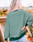 Angie Stripe Loose Drop Shoulder Long Sleeve Top