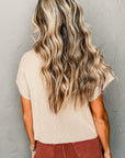 Ribbed Knit Short Sleeve Sweater