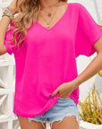 Laurel V Neck Short Sleeve Blouse