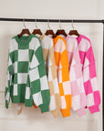 Checker Bishop Sleeve Sweater