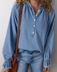 Natasha Buttoned Denim Top