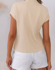 Ribbed Knit Short Sleeve Sweater