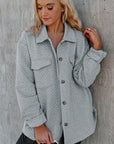 Brooklynn Retro Quilted Flap Pocket Button Shacket