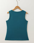 Solid Crisscross Stitching Tank Top