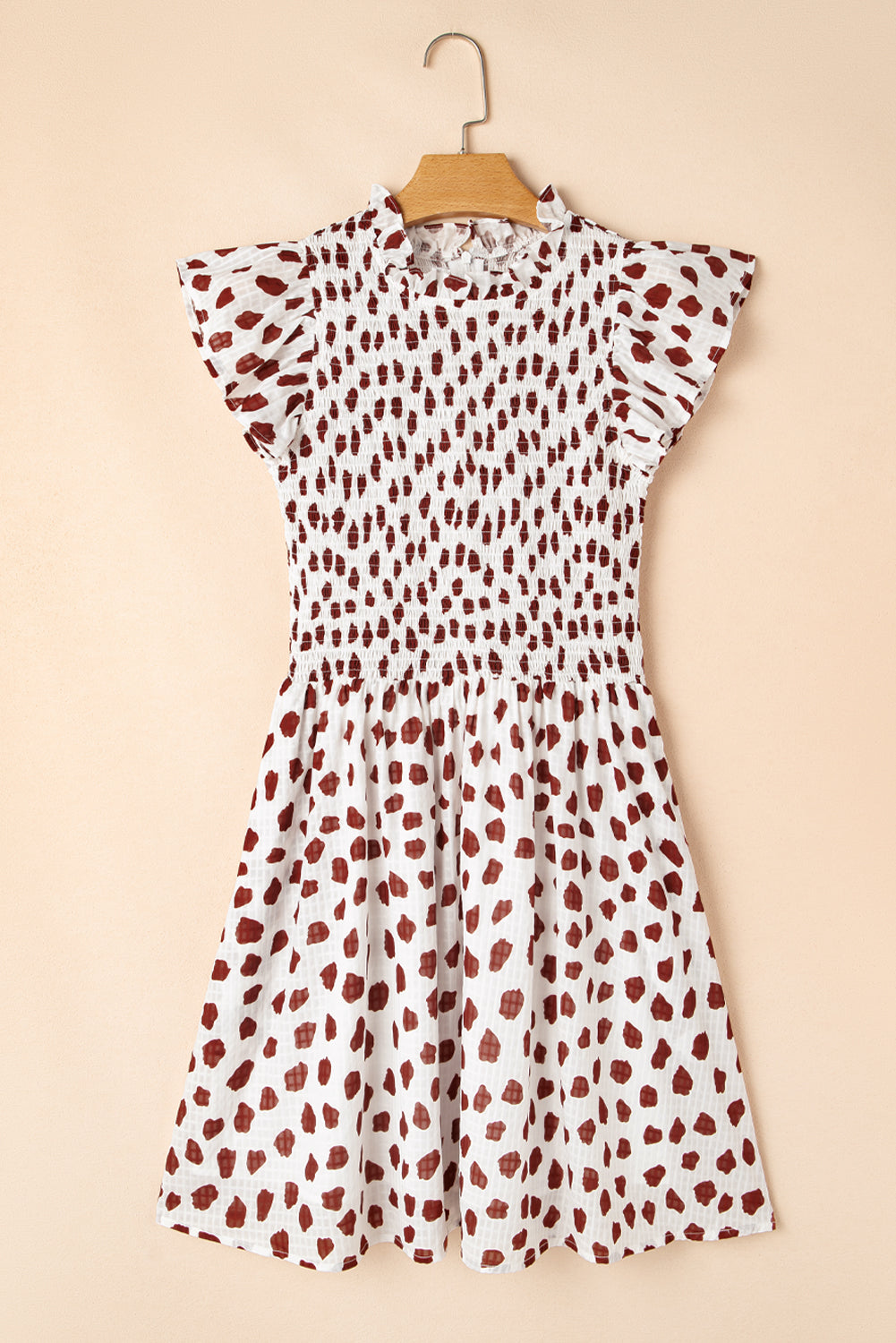 Elliott Flutter Sleeve Smocked Bodice Short Dress