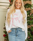Bow Long Sleeve Crewneck Top