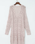 Solid Openwork Knit Button-Up Cardigan