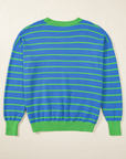 Briar Stripe Trimmed Round Neck Loose Sweater