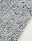 Lacey Ribbed Trim Eyelet Cable Knit Cardigan