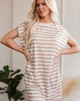 Lilian Stripe Casual Pocketed Mini Dress