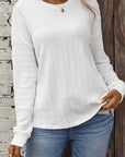 Jane Round Neck Drop Shoulder Textured Knit Top