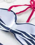 Reyna Halter Bandeau Striped Bikini