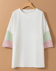 Iliana Patchwork Half Sleeve Plus Top