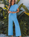 Leilany Corded Knit Short Sleeve Set