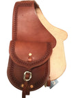 Premium Leather Saddle Bag with Hand Stamped Border- 7"