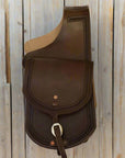 Premium Leather Saddle Bag with Hand Tooled Border- 9"