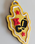 Set of 3 3D Print Chiefs Arrowhead Kc Kansas City Football Keychains Made in America