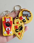 Set of 3 3D Print Chiefs Arrowhead Kc Kansas City Football Keychains Made in America