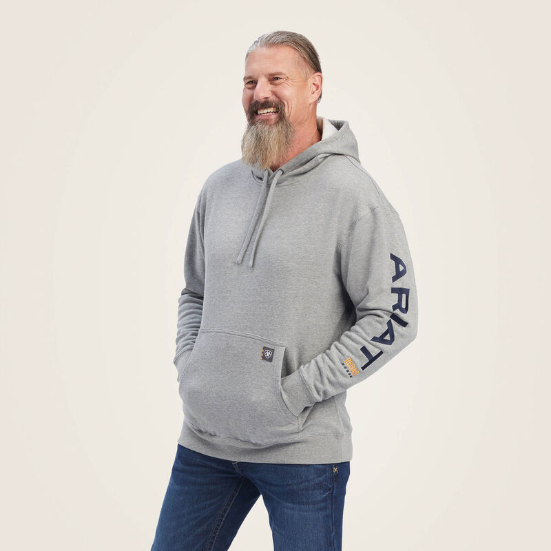 Rebar Graphic Hoodie- heather grey