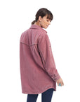 On the Run Shacket Shirt Jacket-NOSTALGIA ROSE
