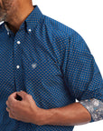 Wrinkle Free Sterling Fitted Shirt- Poseidon