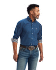 Wrinkle Free Sterling Fitted Shirt- Poseidon