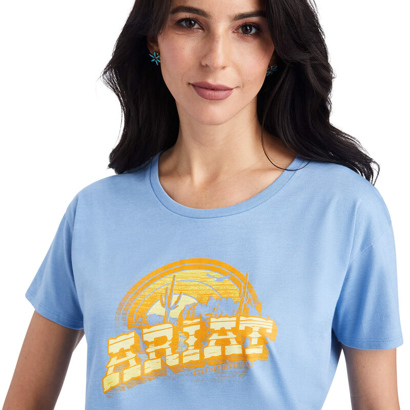 Ariat Sunset Arc Tee-OCEAN BLUE HEATHER
