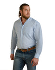 Solid Slub Classic Fit Shirt-CHAMBREY BLUE