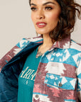 Shacket Shirt Jacket-BAJA JACQUARD