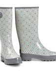 M&F Western Rain Boot Womens Gray Geometric Design Round Toe Jayla Style