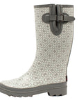 M&F Western Rain Boot Womens Gray Geometric Design Round Toe Jayla Style