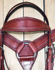 HILASON Western Genuine American Leather Horse Headstall & Breast Collar Set