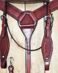 HILASON Western Genuine American Leather Horse Headstall & Breast Collar Set