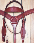 HILASON Western Genuine American Leather Horse Headstall & Breast Collar Set